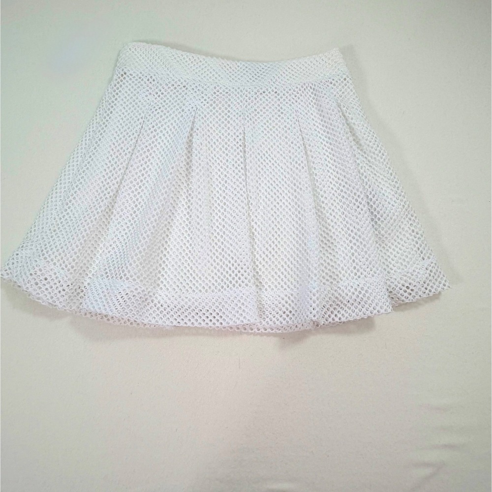 Banana Republic Mini Skirt White Knit Lace Pleated Tenniscore Coastal Preppy 4 - Picture 13 of 16